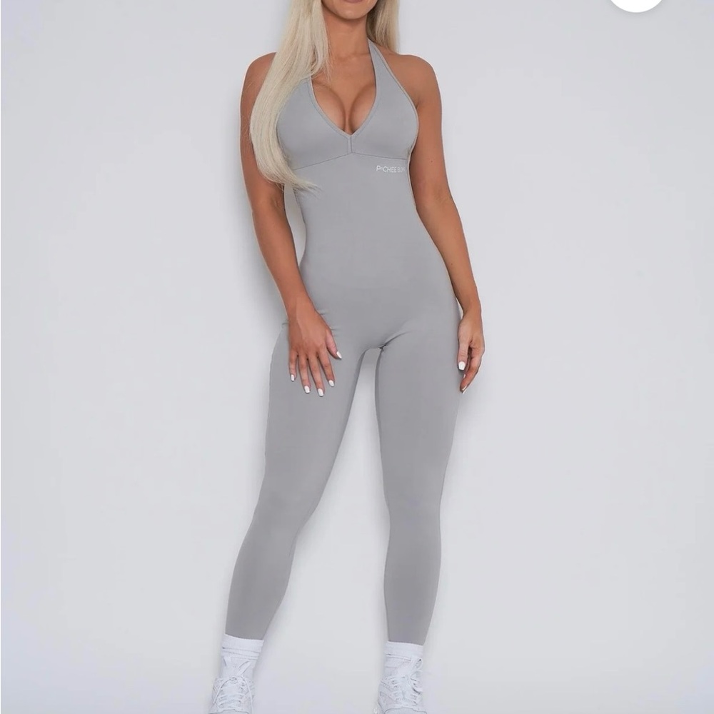 Pcheebum Light Grey Hater Scrunch Butt Jumpsuit